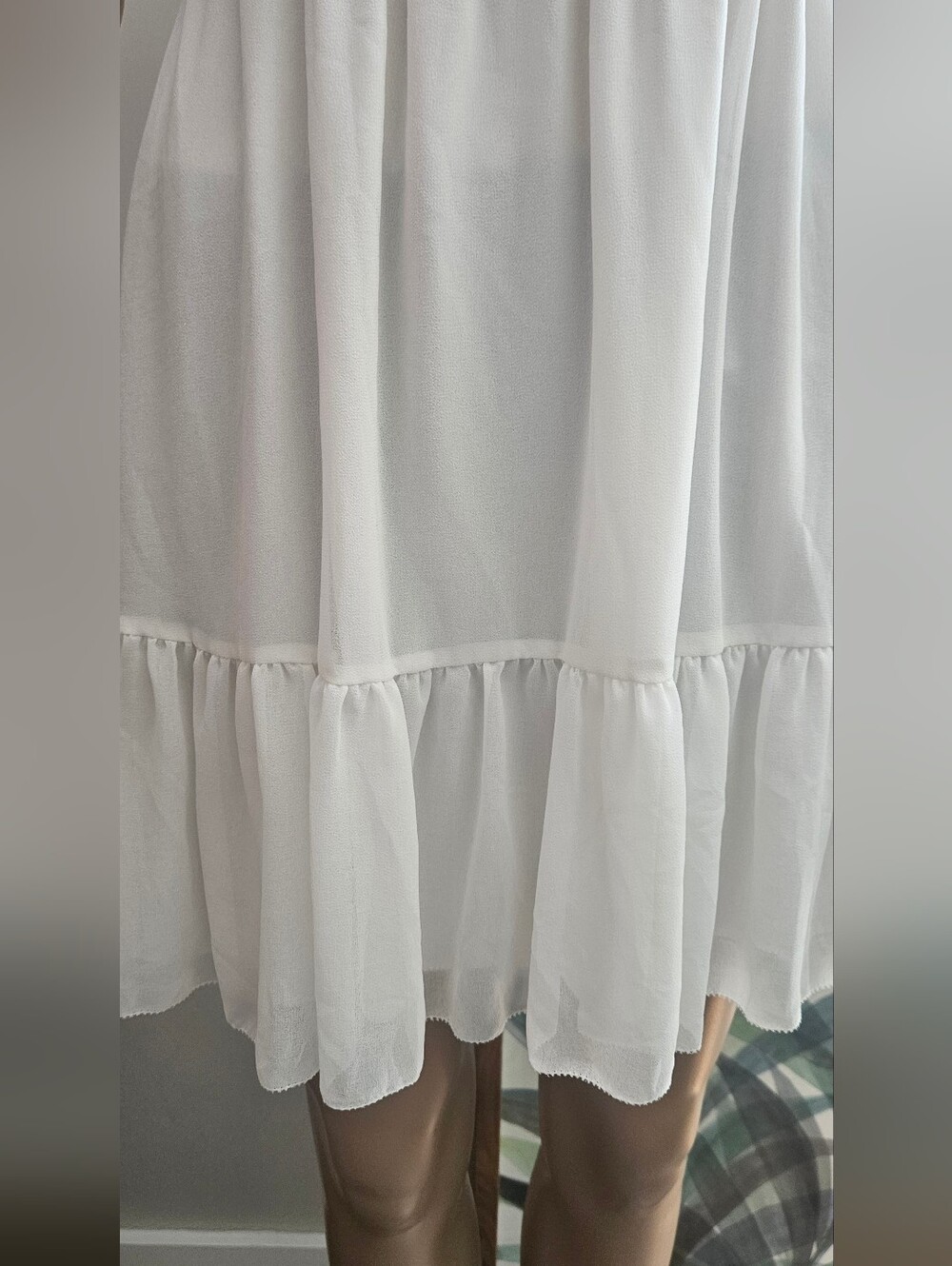 Aritzia Wilfred Tempest Sleeveless Mini Dress Smocked Sundress White - Picture 5 of 13